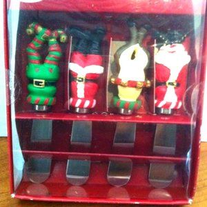 BOSTON WAREHOUSE | Set 4 Spreader Elf, Santa Claus, Mrs. Claus, Reindeer Bottoms